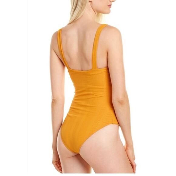 L*Space Pointelle Rib Cha Cha One Piece Orange Swimsuit Size 8 - Picture 2 of 8